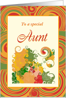 Thanksgiving-For Aunt-Autumn Colored Swirls card
