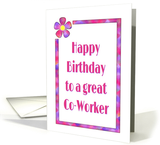 Birthday-For Co-Worker With 60s Flower Design card (559645)