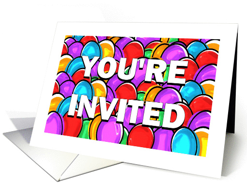 Easter Party Invitation With Colorful Eggs card (593438)