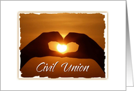 Invitation Civil Union Commitment Ceremony Sunset And Heart card