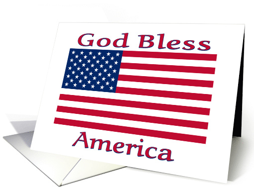 God Bless America With American Flag For Flag Day card (642836)