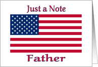 Blank Note For Father Patriotic American Flag card