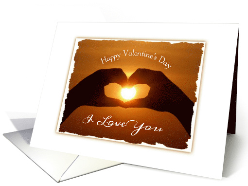 Happy Valentine's Day Sunset Heart Love card (648768)