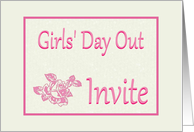 Girls’ Day Out-Invitation-Printed Rose card