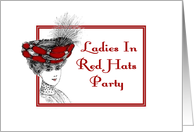 Ladies In Red Hats Party Invitatation-Victorian Lady Fashion card