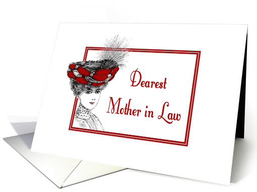 Dearest Mother-In-Law-Birthday-Victorian-Lady In Red... (791670)