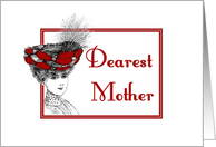 Mother’s Day-For Mother-Vintage-Victorian Lady In Red Hat card