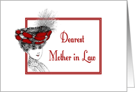 Mother’s Day-For Mother-in-Law-Vintage-Victorian Lady-Red Hat card