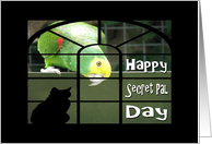 Happy Secret Pal Day-Parrot-Cat-Humor card