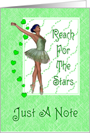 Just A Note-Ballerina in Green Custome-Hearts card