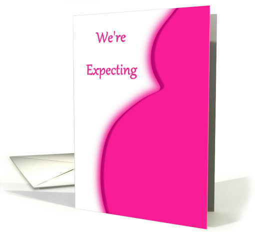 We're Expecting A Girl-Pink Belly-Announcement card (837688)