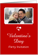 Valentine’s Day Party Invitation-Photo Card With Hearts card