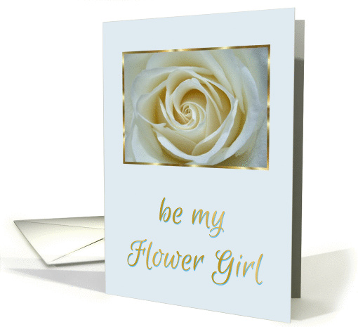 Be My Flower Girl-Bridal Attendant Invitation-White Rose card (854012)