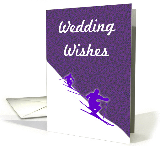 Wedding Wishes-For Skiers-Snow-Purple Design card (871504)