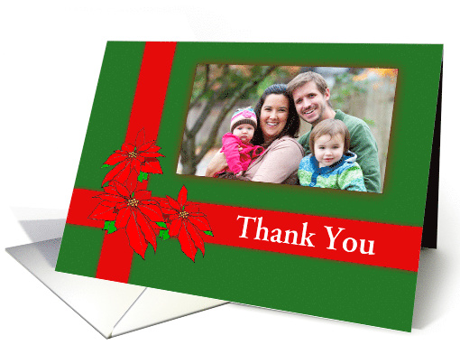 Thank You-For The Christmas Gift-Poinsettia-Custom-Photo card (889024)