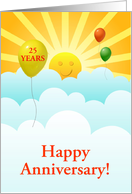 Happy Anniversary Spouse Sunshine Happy Face With Balloons In Clouds card