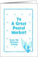 Congratulations-Postal Worker-Retirement-Pigeon-Mail Custom Text card