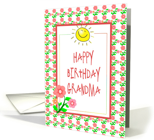 Happy Birthday-For Grandma-Flowers-Sunshine card (914373)