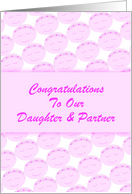 Congratulations-Baby-Pink Faces-For Daughter and Partner card