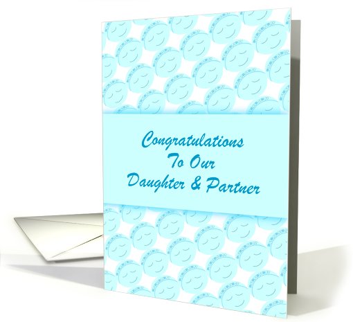 Congratulations-Baby-Blue Faces-For Daughter and Partner card (922331)