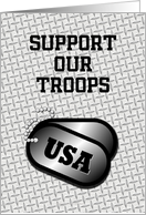 Support Our Troops-USA-Military-Dog Tag card