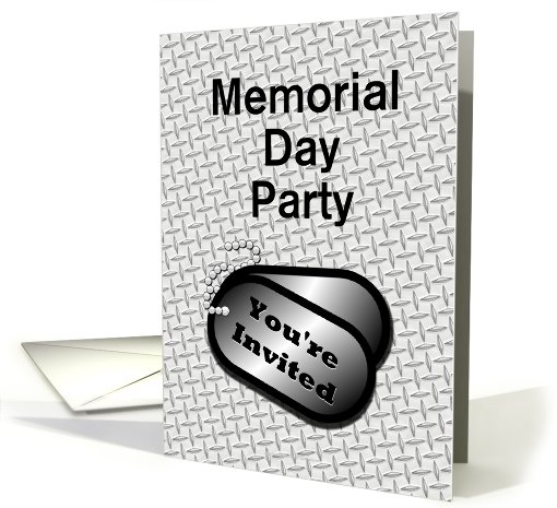 Memorial Day Party Invitation With Dog Tags-Custom card (928732)