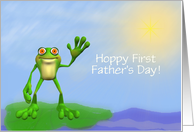 First Time Father’s Day-Frog on Lily Pad-Custom card