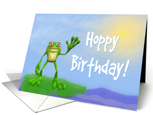 Hoppy Birthday-Frog on Lily Pad-Humor-Amphibian card (933150)