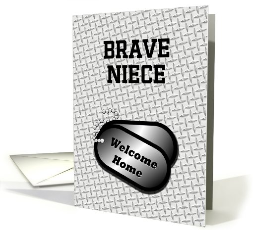 Welcome Home From The Military Dog Tags-For Niece card (935811)