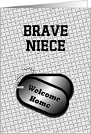 Welcome Home From The Military Dog Tags-For Niece card