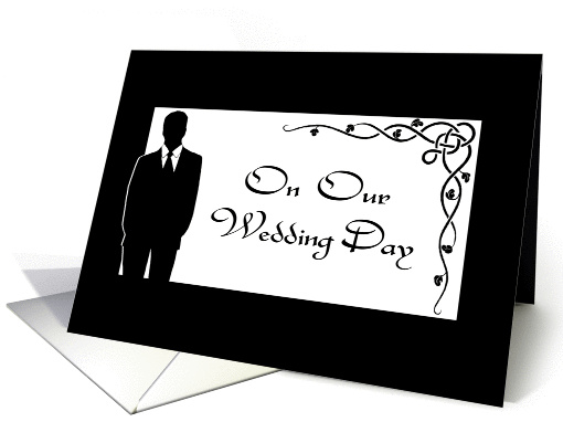 On Our Wedding Day-For Bride-Groom-Leaf-Silhouettes card (953061)
