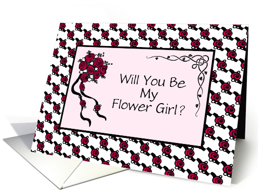 Flower Girl Invitation-Roses-Ribbons-Custom card (957389)
