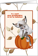 Great Granddaughters 1st Halloween With Pumpkin And CuteKitty Costume card