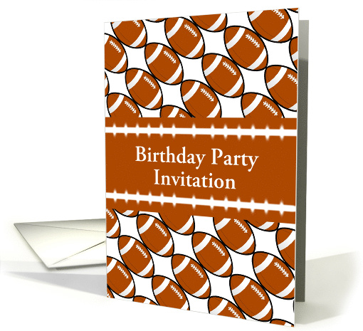 Birthday Party Invitation with Footballs-Custom card (967293)