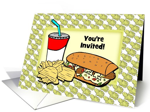 You're Invited-Picnic-Sandwich-Chips-Drink-Custom card (967809)
