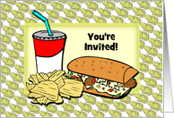 You’re Invited-Picnic-Sandwich-Chips-Drink-Custom card