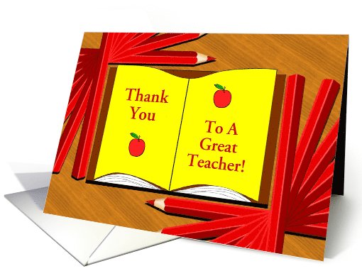 Teacher Appreciation Day-Book and Pencils-Custom card (971763)