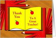 Teacher Appreciation Day-Book and Pencils-Custom card