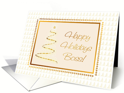 Gold Tree Christmas Card For Boss card (973101)