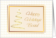 Gold Tree Christmas Card For Boss card