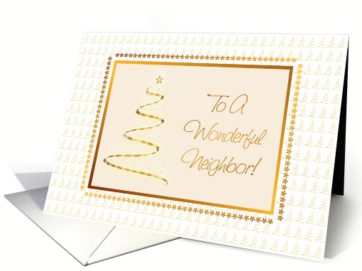 Gold Tree Christmas Card For Neighbor card (973135)