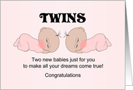 New Born Baby Twin Girls card