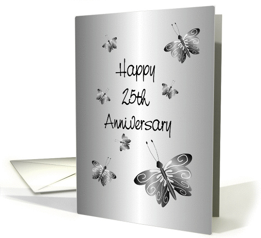 Happy 25th Anniversary Card Butterflies card (1111138)