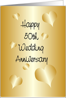 Happy 50th Wedding Anniversary Card Gold Hearts card