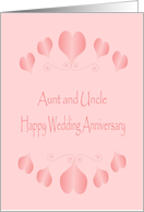 Aunt And Uncle Wedding Anniversary Card - Pink Hearts card