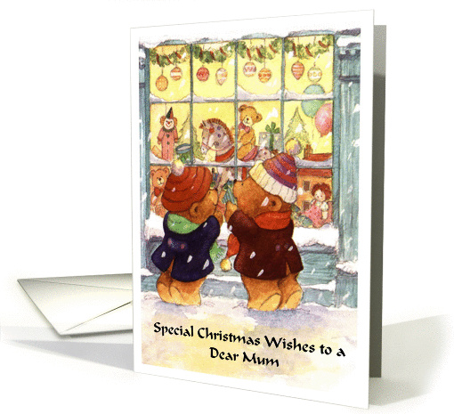 Mother Christmas Card - Teddies at a Window card (250342)