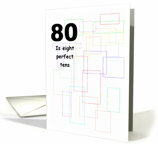 80th Birthday Card - Coloured Lines card (277028)