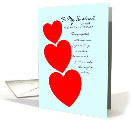 Husband Wedding Anniversary Card - Hearts card (370577)