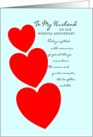 Husband Wedding Anniversary Card - Hearts card