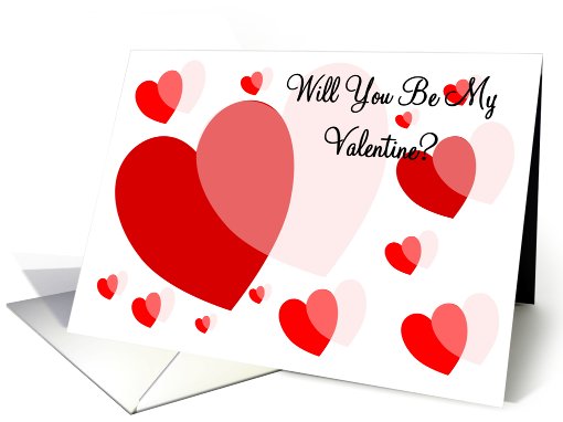 Will You Be My Valentine Card - Red And Pink Hearts card (545253)